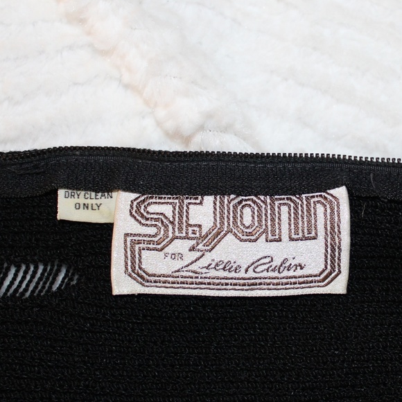 St John for Lillie Rubin Vintage Black Puff Sleeve - Picture 6 of 7